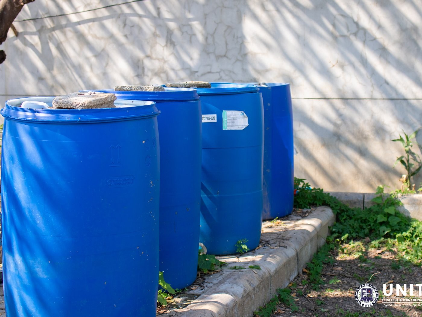 Blue barrel filtration system built and installed on campus